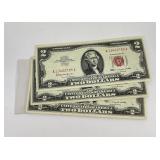 Consecutive Serial Number 1963 $2 Red Seal Notes