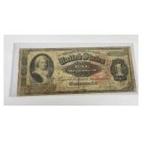 1886 $1 Silver Certificate Note Martha Washington