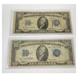1934A and 1934 Blue Seal $10 Silver Certificates
