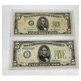 $5 Notes 1934 Minnesota 1950A California