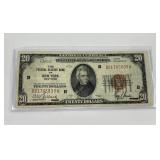 1929 $20 National Currency Note New York