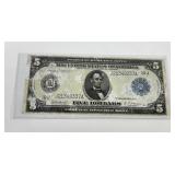 1914 $5 Missouri Bank Blue Seal Large Note