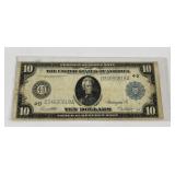 1914 $10 Ohio Note Blue Seal Large Industry