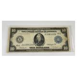 1914 $10 Missouri Note Blue Seal Large Industry