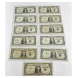 11 $1 Blue Seal Silver Certificates Star Notes