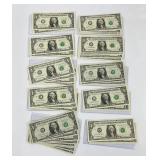 Lot of 33 Consecutive Serial Number $1 Notes
