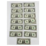 Lot of 13 $1 Star Notes