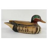 Hand Carved Wood Green Wing Teal Duck Decoy