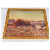 Charles M Russell Print Montana Buffalo and Wolves