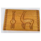 African Gerenuk Giraffe Gazelle Wood Plaque