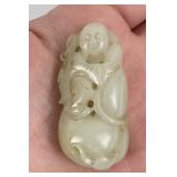 Very Fine Antique White Jade Chinese Robe Toggle