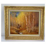 Montana Indian Oil on Canvas Painting