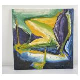 Mid Century Modern Abstract Oil on Canvas Painting