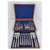 Victorian Engraved Silver Fish Cutlery Set