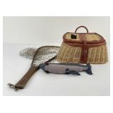 Montana Fly Fishing Creel and Net Lot