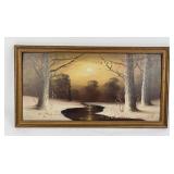 Harry L. Lopp Glacier Park Montana Oil on Board