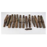 Group of Antique Oak Insulator Pegs