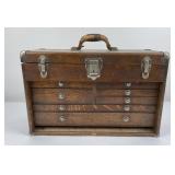 Antique Oak Machinists Tool Box Union