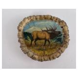 Elk Horn Montana Belt Buckle Painted
