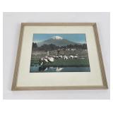 Mount Fuji Japan Hand Tinted Photo Rice Farmers