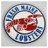 Fresh Maine Lobsters Painted Wood Sign