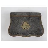 Antique Fraternal Leather Cartridge Box Masonic