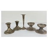 Group of Sterling Silver Weighted Candlesticks