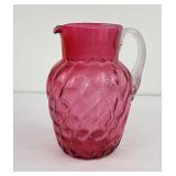 Antique Victorian Cranberry Glass Pitcher