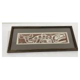 Northwest Coast Haida Indian Woodblock Print