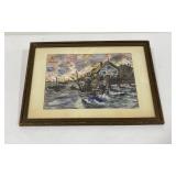 New York Abstract Impressionist Harbor Painting