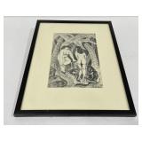 Charcoal Drawing Nude Women in Jungle