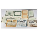 Group of Blank Stock Certificates
