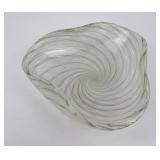 Vintage Murano Art Glass Ashtray Latticinio