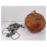 Mid Century Brutalist Fiberglass Swag Pendant Lamp