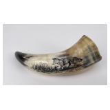Jody Nay Scrimshawed Steer Horn