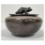 Melora Neaves Frog on Lily Pad Pottery Jar