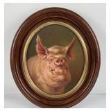 Anthony Barham Country Farm Hog Oil Painting