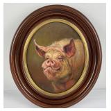 Anthony Barham Country Farm Hog Oil Painting
