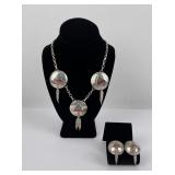 Sterling Silver Zuni Indian Necklace Set