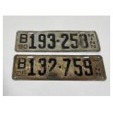 Pair of 1930 Minnesota License Plates