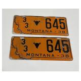 Pair of 1938 Montana License Plates