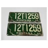 Pair of 1944 Montana License Plates