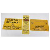 Lot of 3 Montana Forest Service Signs