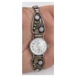 Navajo Sterling Silver Opal Watch Band