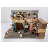 Montana Folk Art Carved Wood Saloon Diorama