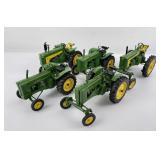 Lot of 5 Ertl Die Cast John Deere Tractors