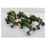 Lot of 5 Ertl Die Cast John Deere Tractors