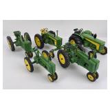 Lot of 5 Ertl Die Cast John Deere Tractors