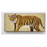 Mid Century Tiger Painting Oil on Canvas