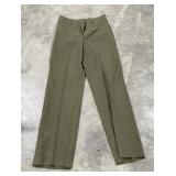 Green Serge Wool Trousers